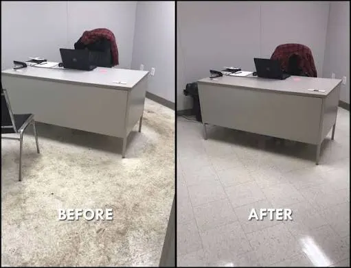 Office floor cleaning before and after in Jacksonville, FL