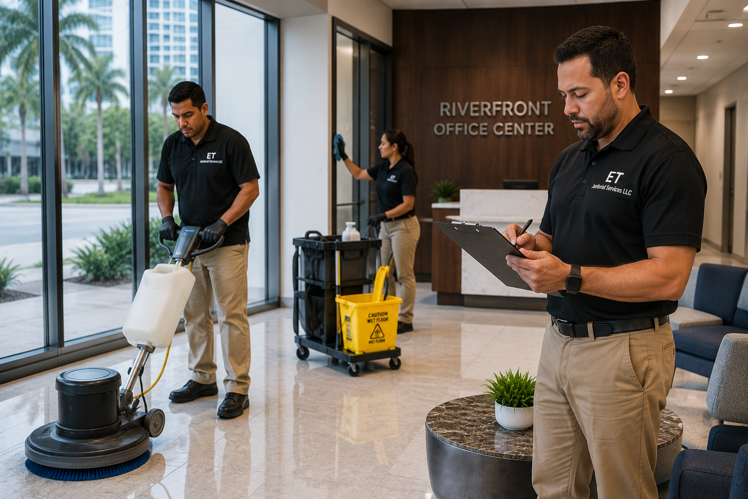 Professional janitorial team providing commercial cleaning services in Jacksonville, FL
